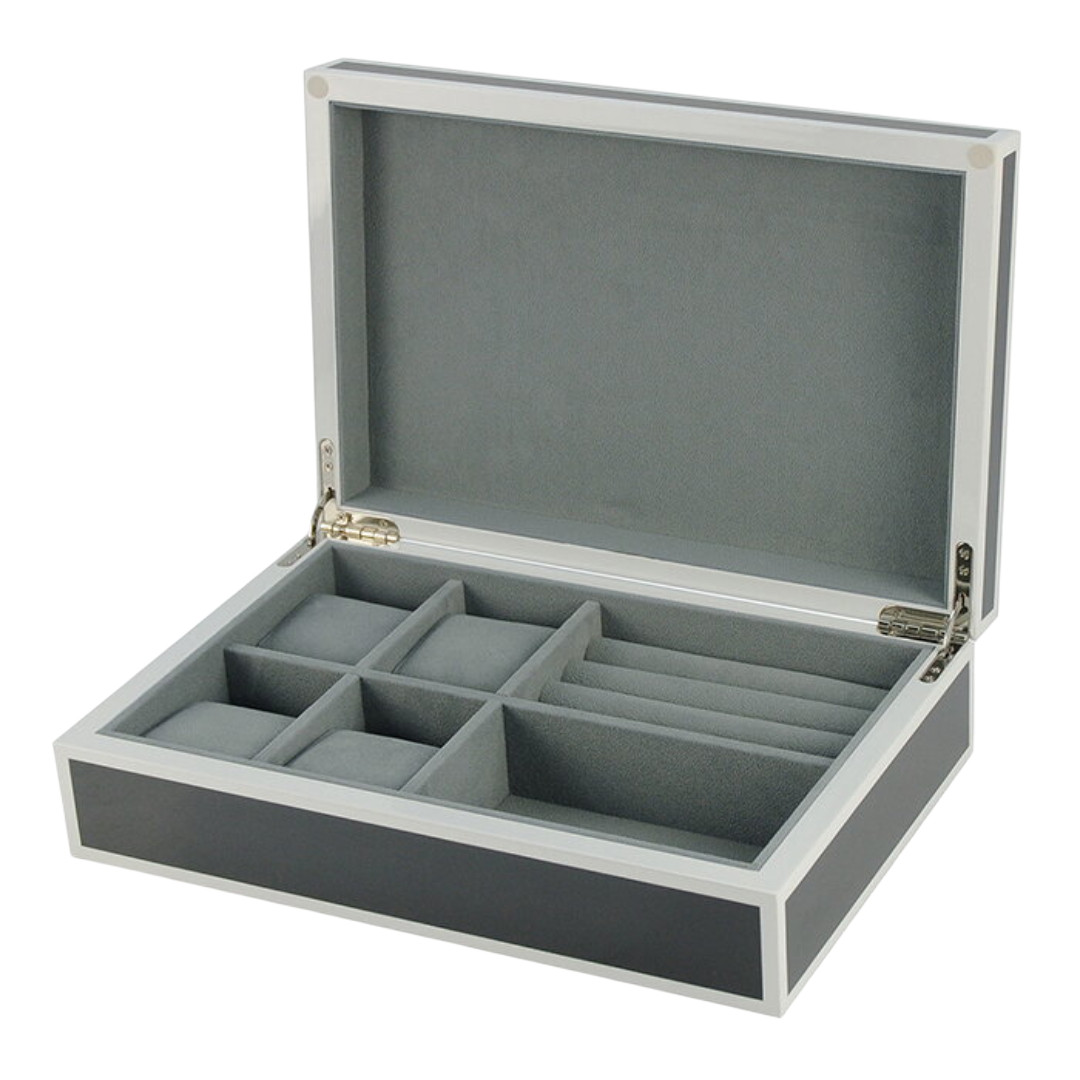 Kazeta na hodinky a šperky Gaira 22331 - šedá-bílá