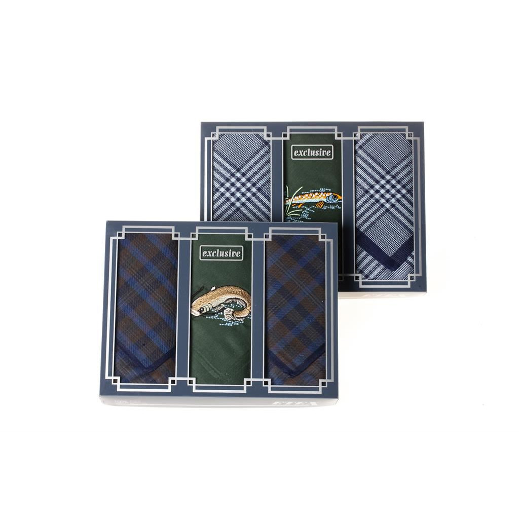 Pánské kapesníky rybářské Etex M15 3 ks - olivové