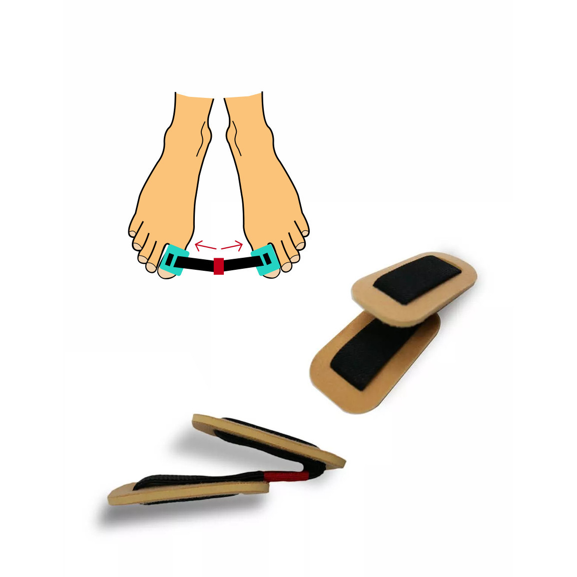 Cvičební pomůcka pro HealMed Hallux valgus - hnědá