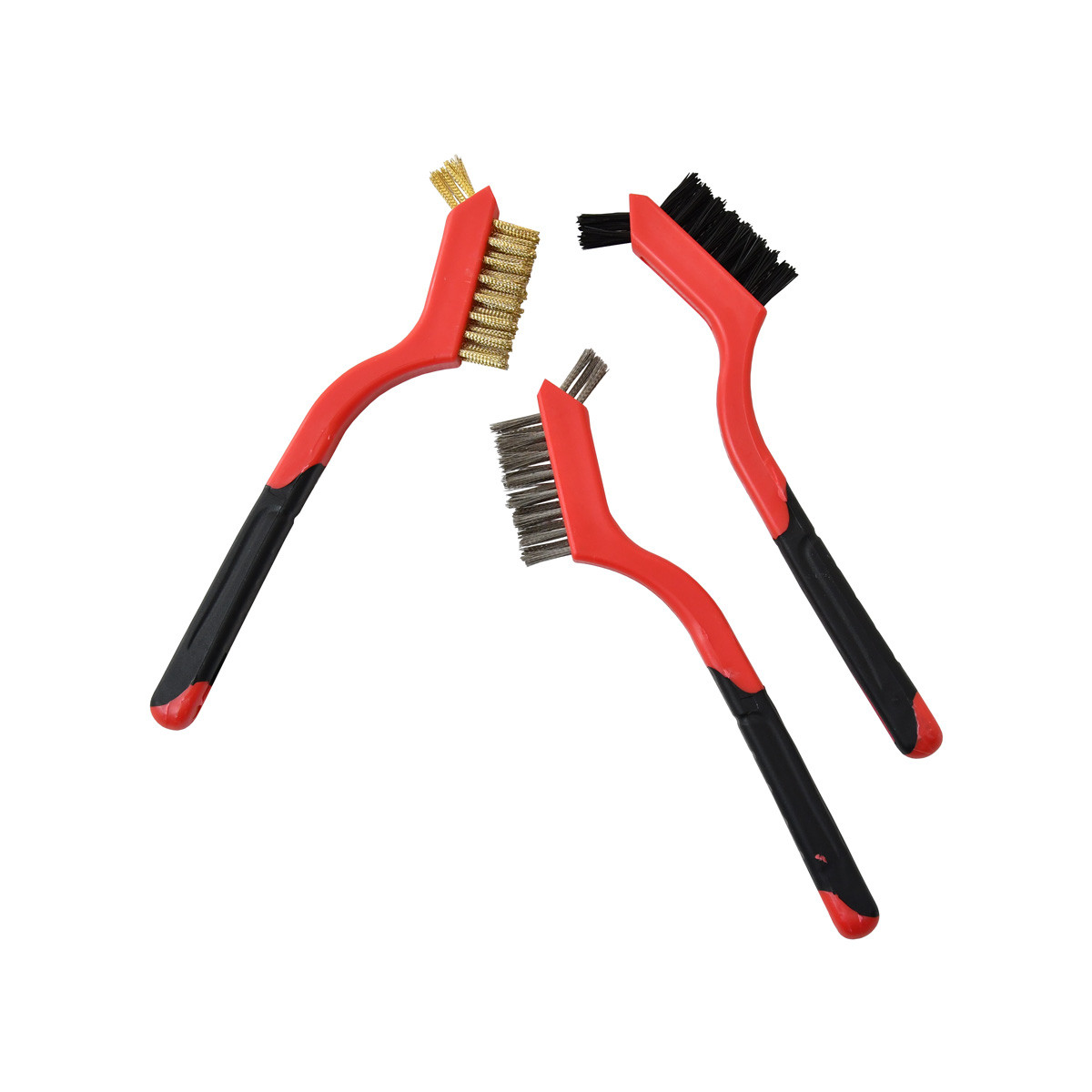 Multifunkční sada čisticích kartáčů 3 ks - červená-černá
