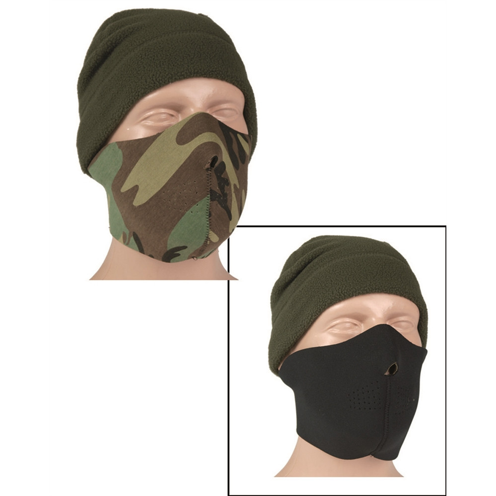 Maska obličejová Neopren 3 mm - woodland-černá