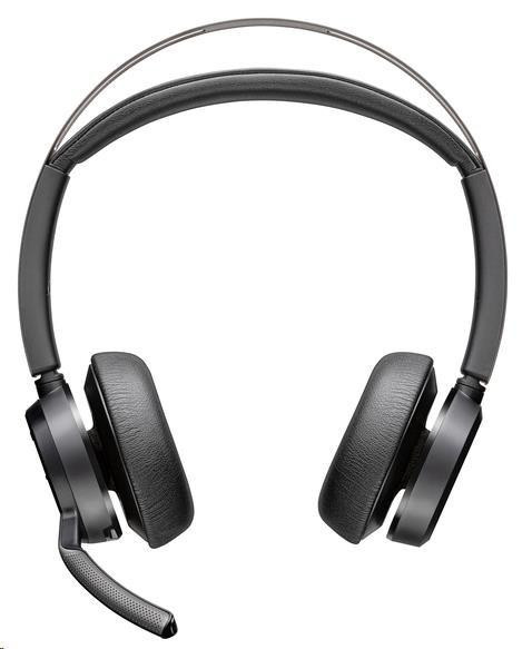 Poly Voyager Focus 2 MS Teams bezdrátová náhlavní souprava, USB-A/C adaptér, stereo, nabíjecí stojánek