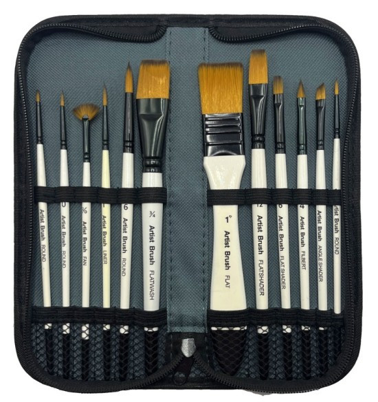 pkstar.cz Sada uměleckých štětců - 13 ks v pouzdře - PK52-95