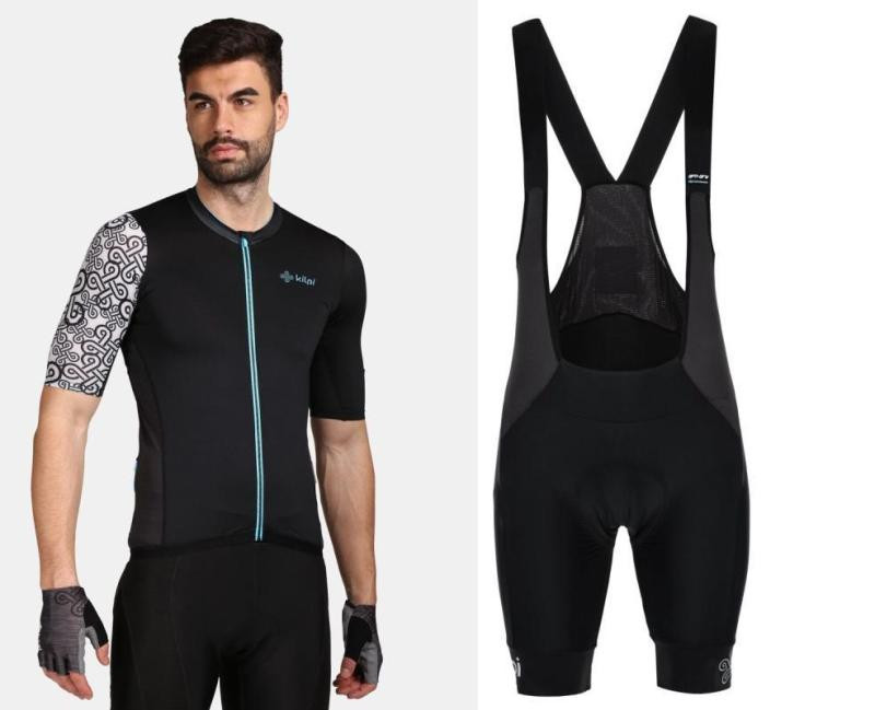 KILPI PICARD-M Černý cyklistický dres + Kilpi MURIA-M černé cyklistické kraťasy