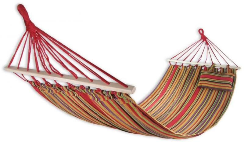 Sedco Houpací bavlněná síť 200x80cm s výztuhou a polštářkem - vícebarevné