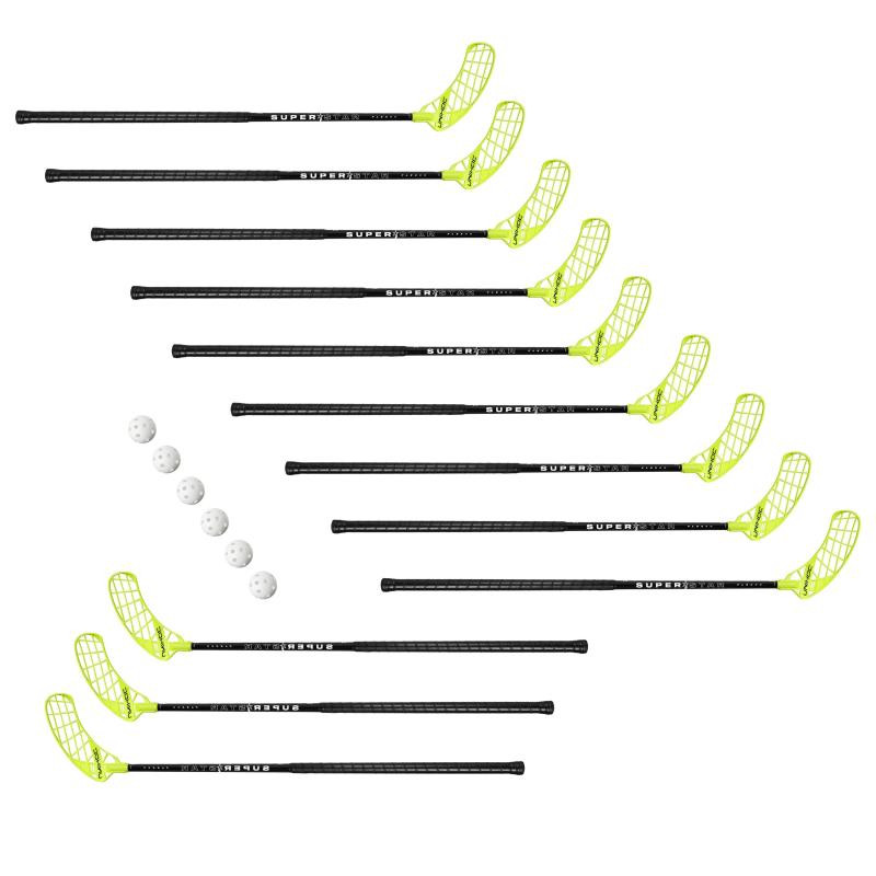 Unihoc sada SuperStar 30 (12 holí + 6 míčků)