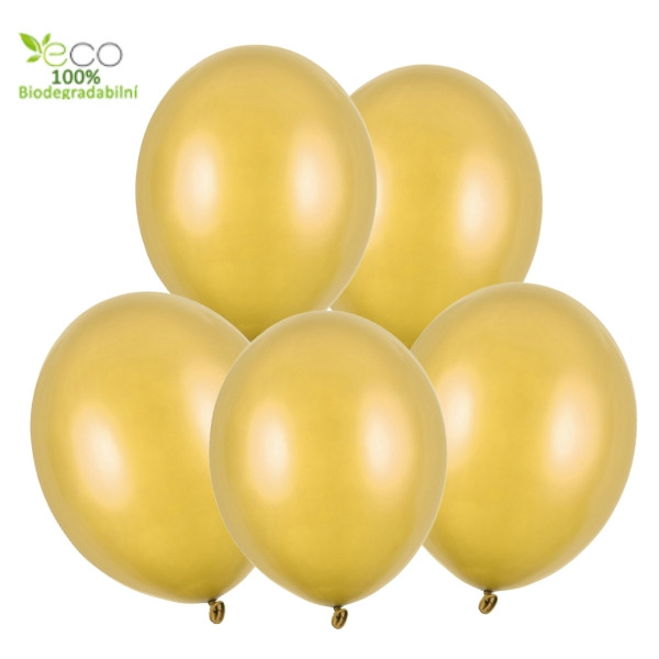 Balonky metalické zlaté 5 ks 30 cm