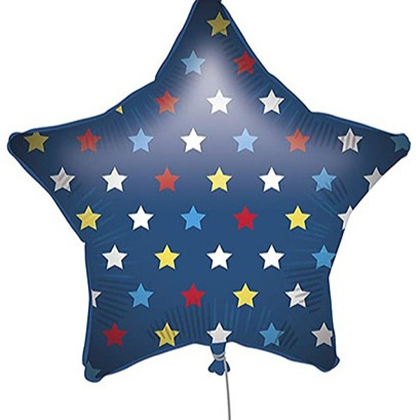 Balónek fóliový hvězda s hvězdičkami 46 cm