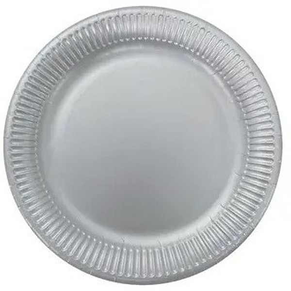 Talířky papírové stříbrné 23cm 8ks