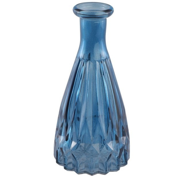 Váza skleněná modrá úzká 7x15cm
