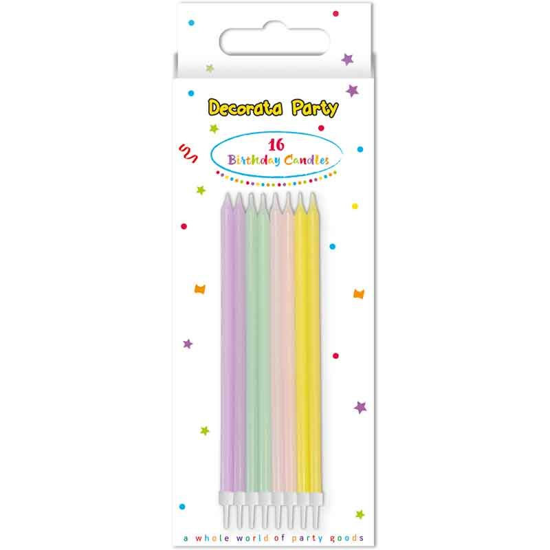 Svíčky pastelové s nápichy 16 ks