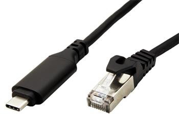 Roline Kabel USB C(M) -> RJ45M, Gigabit Ethernet, 2m, černý