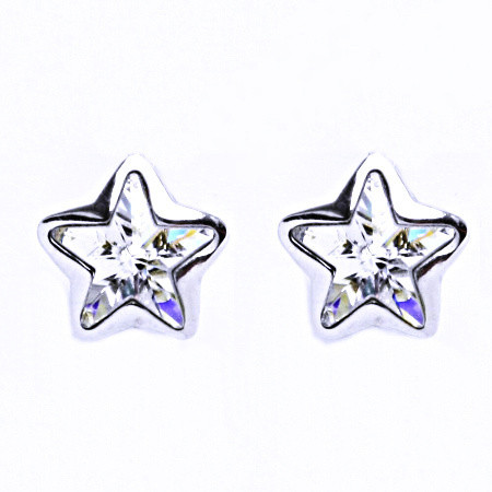 Stříbrné náušnice na šroubek s krystaly Swarovski (krystal 10 mm)NŠ 1325