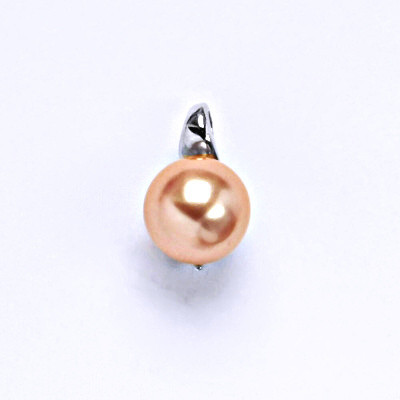 Stříbrný přívěšek s umělou lososovou perlou 8 mm, P 1104
