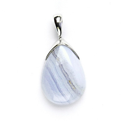 Stříbrný přívěsek, přírodní chalcedon, 4,32 g