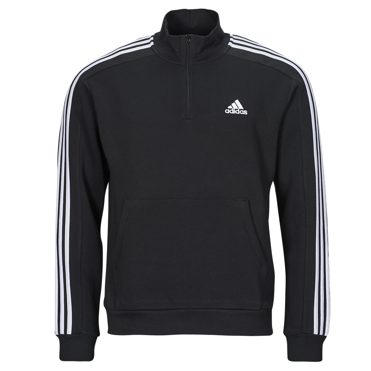 adidas  Essentials Fleece 3-Stripes 1/4-Zip Sweatshirt  Černá