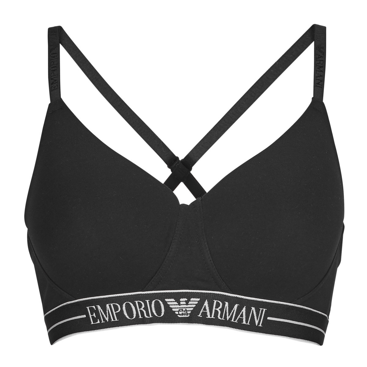 Emporio Armani  EVERYDAY COTTON PADDED SOFT COUTOUR BRA  Černá
