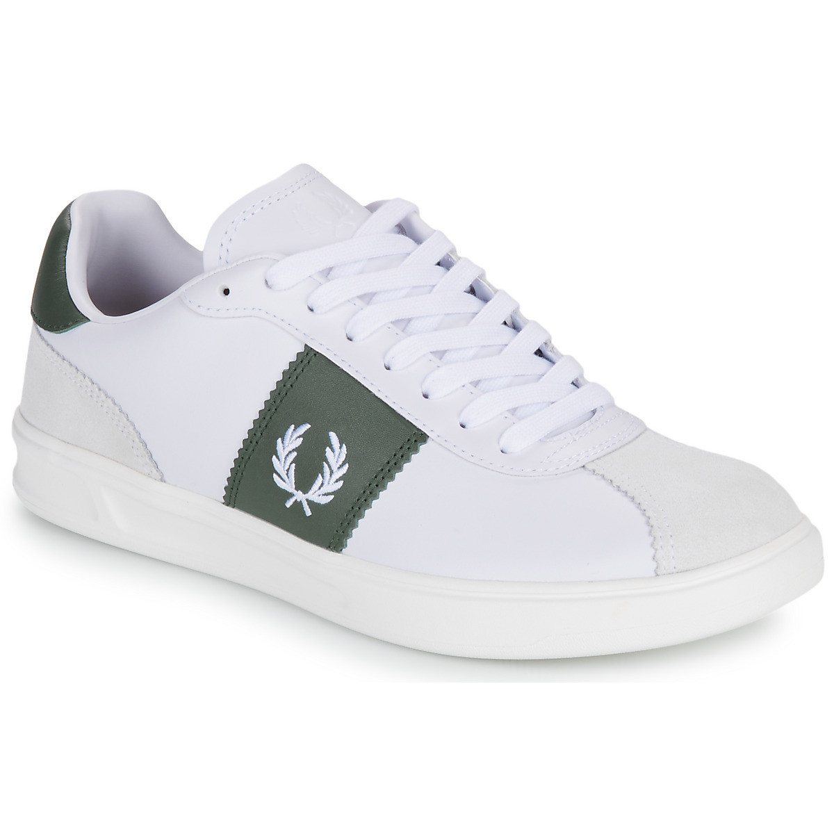 Fred Perry  B4 LEATHER / SUEDE  Bílá