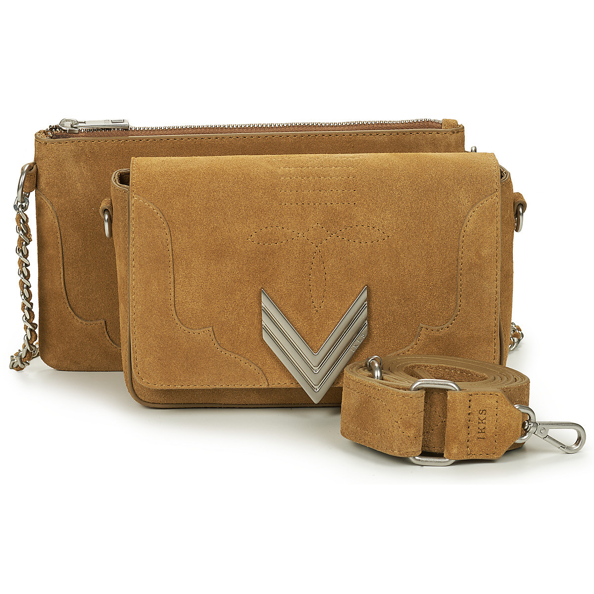 Ikks  111 WESTERN COL CAMEL DECOUPE SUEDE  Hnědá