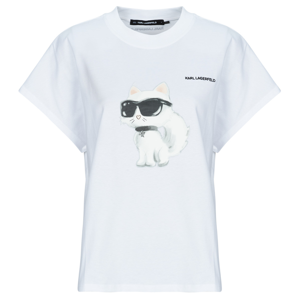 Karl Lagerfeld  IKON AQUARELLE C LOOSE T-SHIRT  Bílá