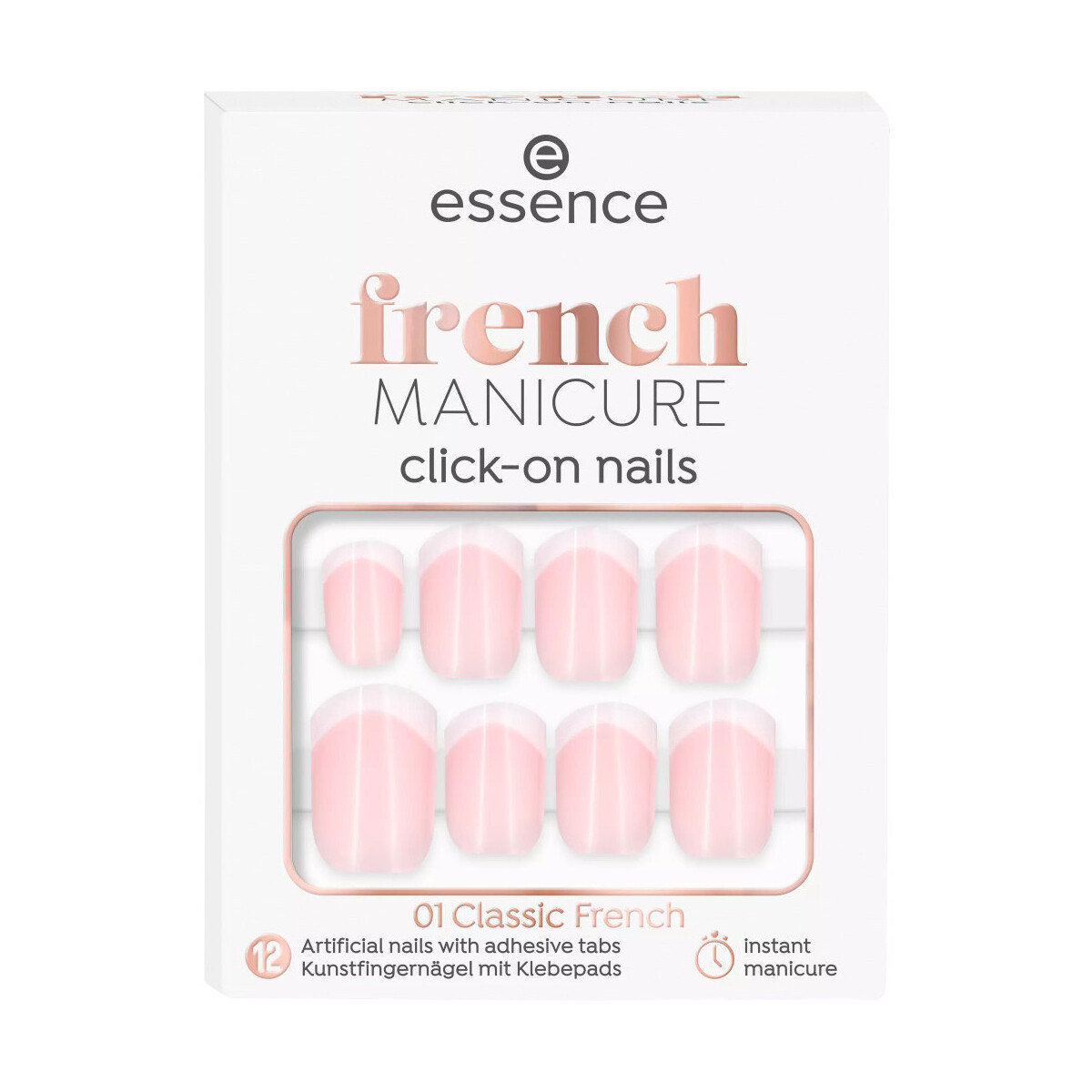 Essence  French Manicure Click-on False Nails - 01 Classic Frenc  Bílá