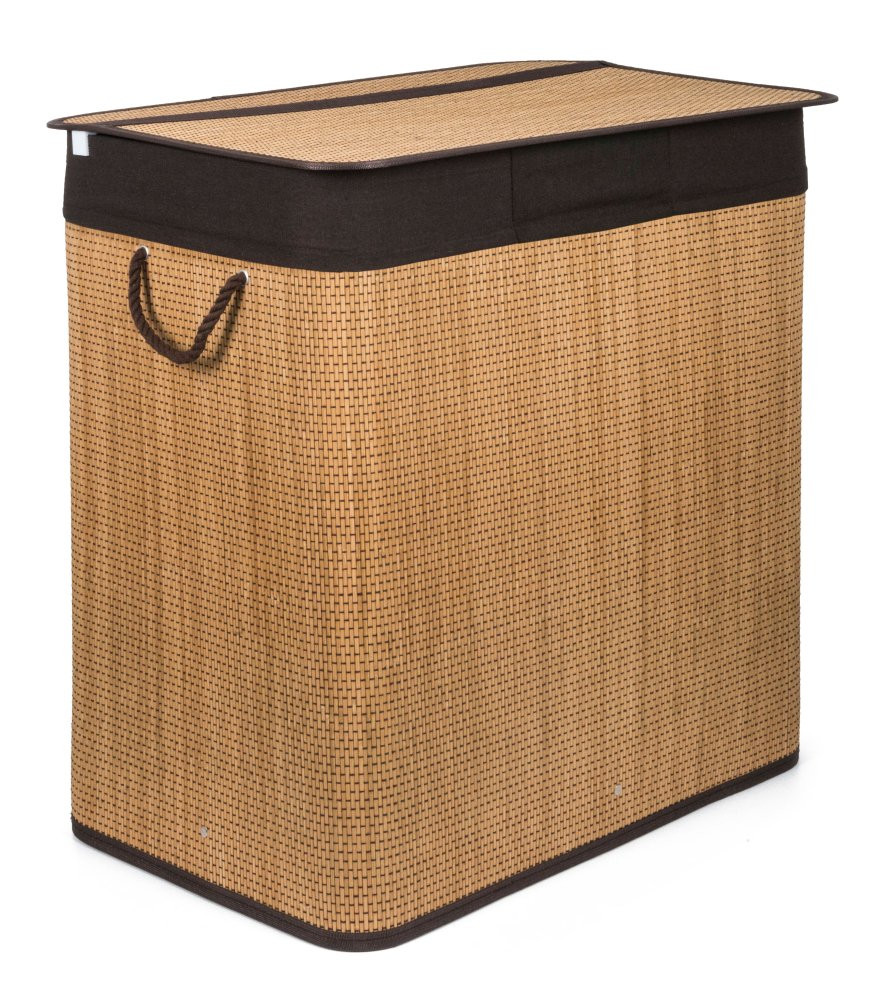 G21 Koš na prádlo G21 150 l s rozdělovači, bambusový s hnědým košem  G21-63555174