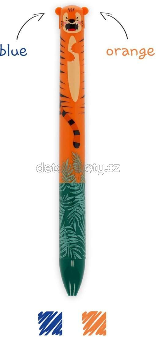Dvoubarevná propiska Legami Two-Colour Ballpoint Pen - Click&Clack - Tiger