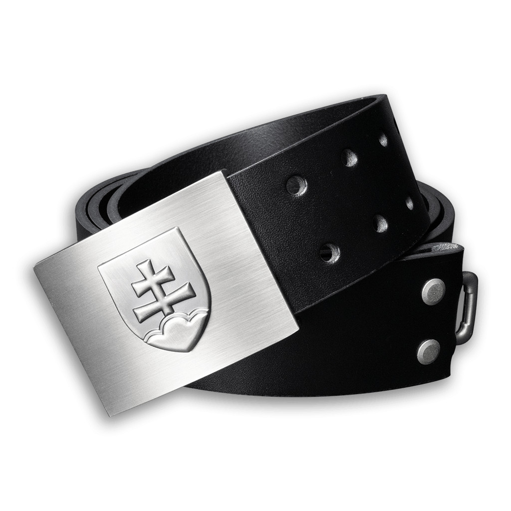 Opasek kožený Slovenský znak 4,5 cm - černý, 100