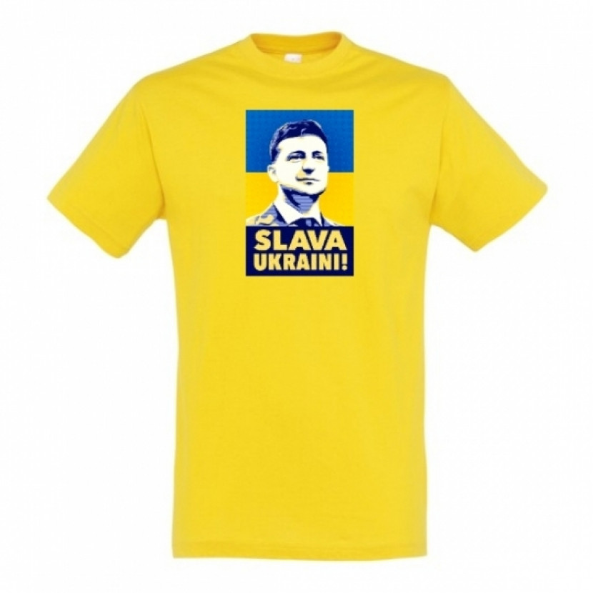Triko Ukrajina Slava Ukraini Zelenskyj - žluté, S