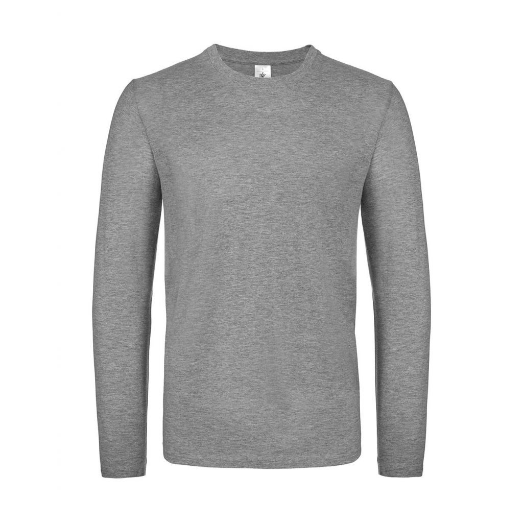 Triko s dlouhým rukávem B&C LSL - světle šedé, S