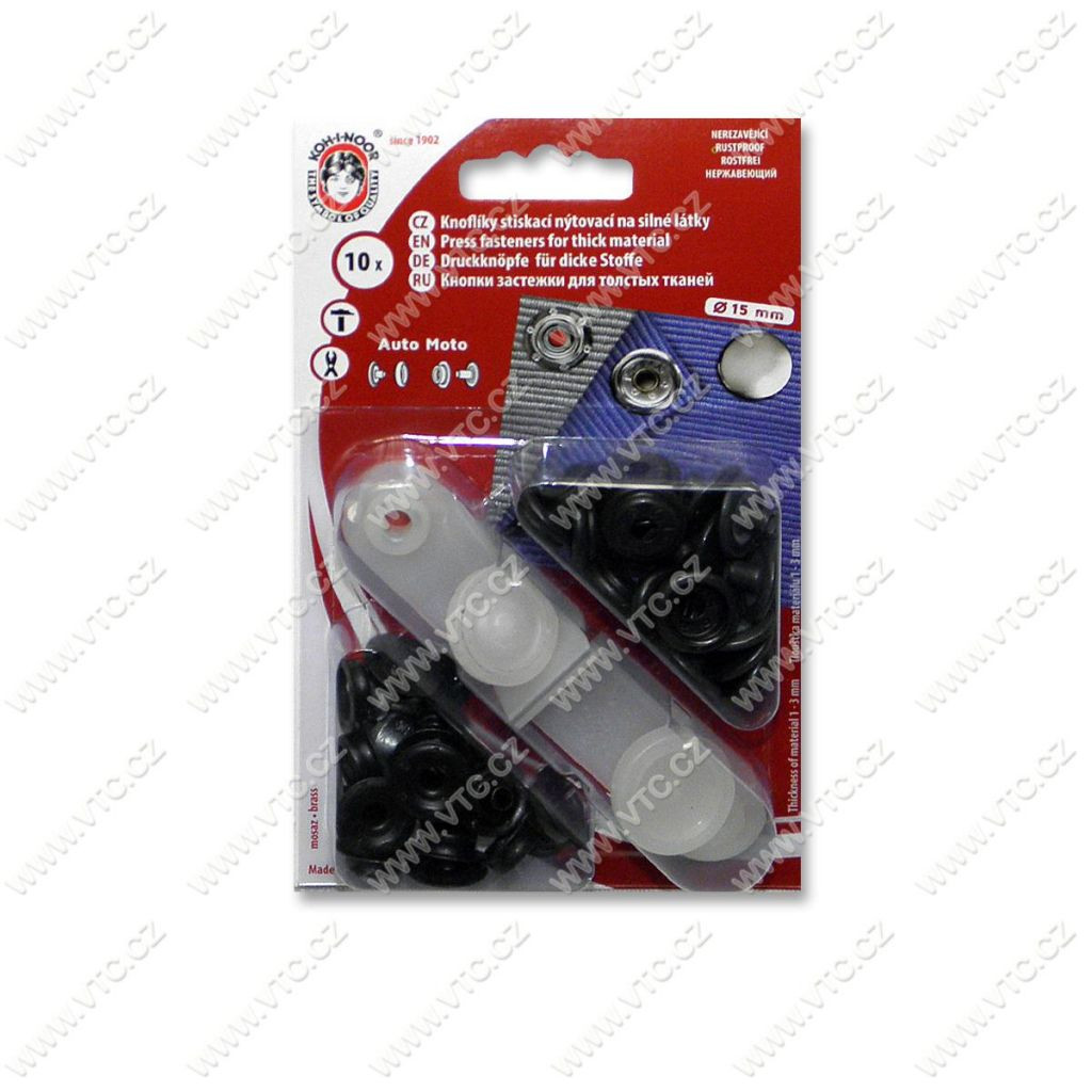 Sada druků Koh-I-Noor AM6 černý nikl ražba blistr 10 ks - černá