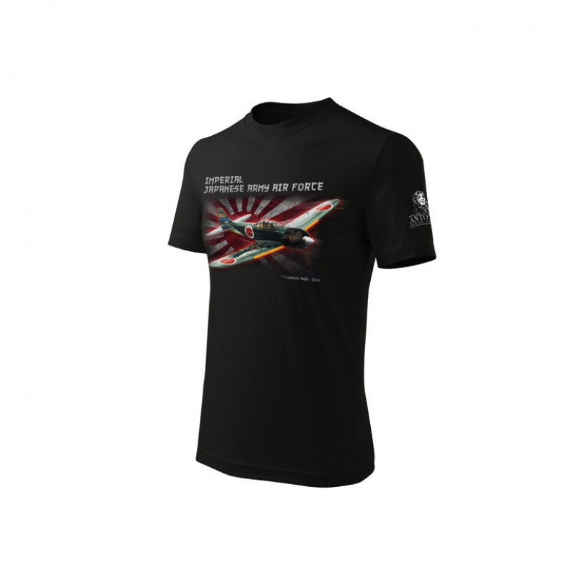 Triko Antonio s letounem MITSHUBISHI A6M ZERO v.En - černé, XL