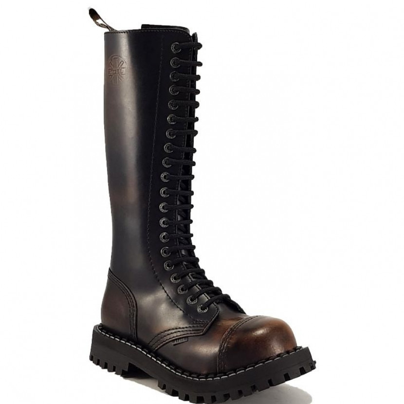 Boty Steel 20-dírkové - oranžové stírané, 40