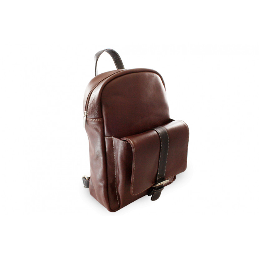 Kožený batoh Arwell 1717 - hnědý-černý