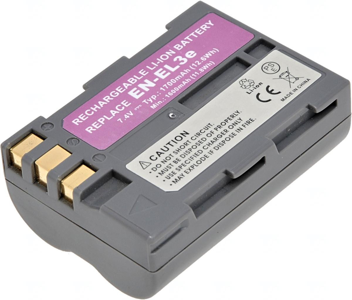 Baterie T6 power Nikon EN-EL3e, EN-EL3, EN-EL3a, 1700mAh, šedá