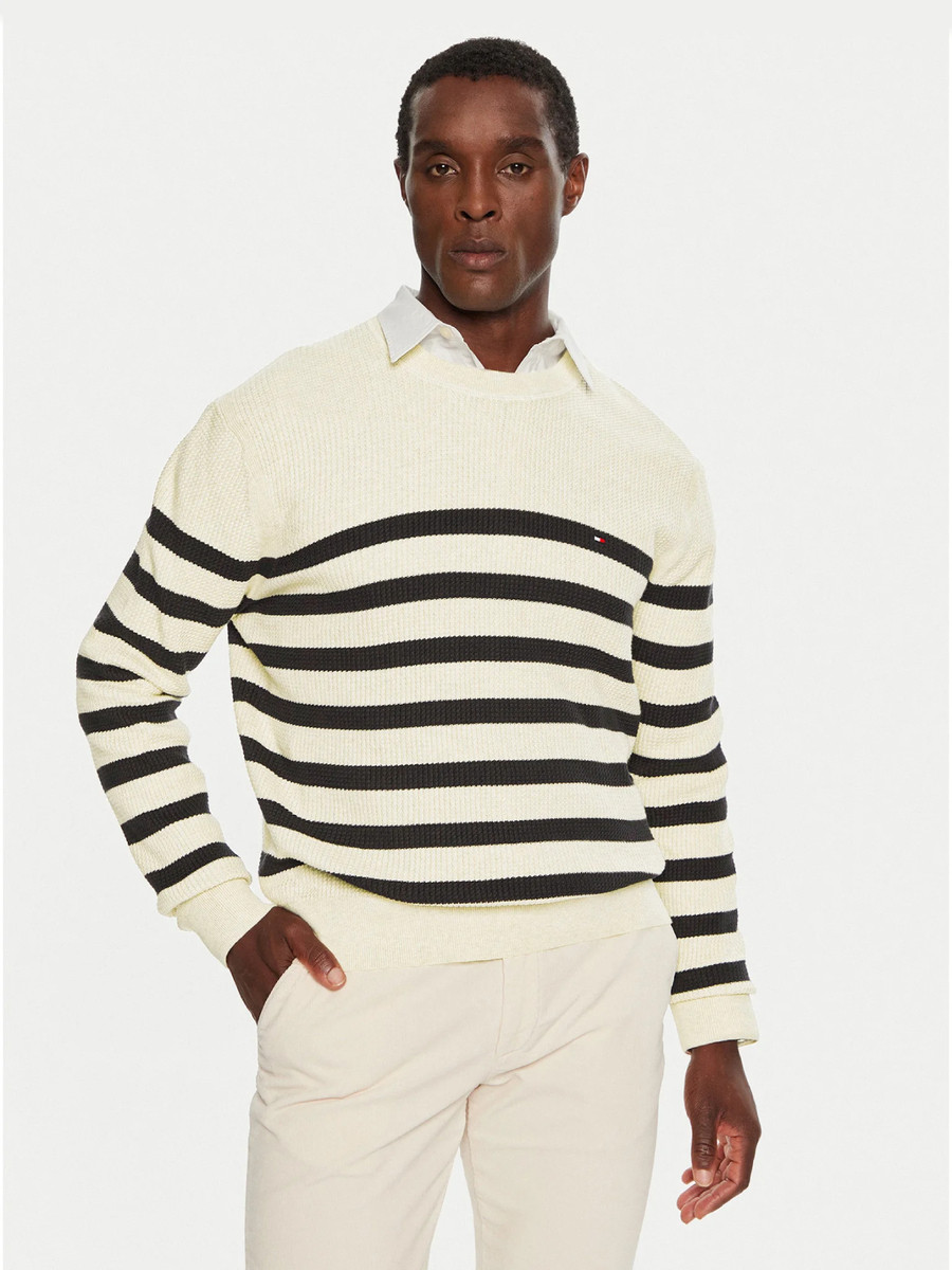 Tommy Hilfiger pánský béžový svetr - L (0A4)