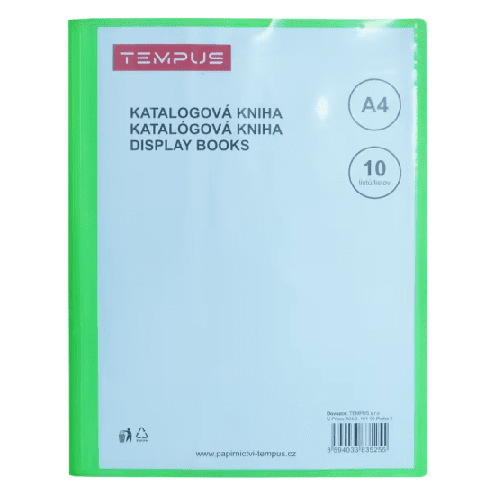 TEMPUS Katalogová kniha A4 - Tempus zelená - 10 listů