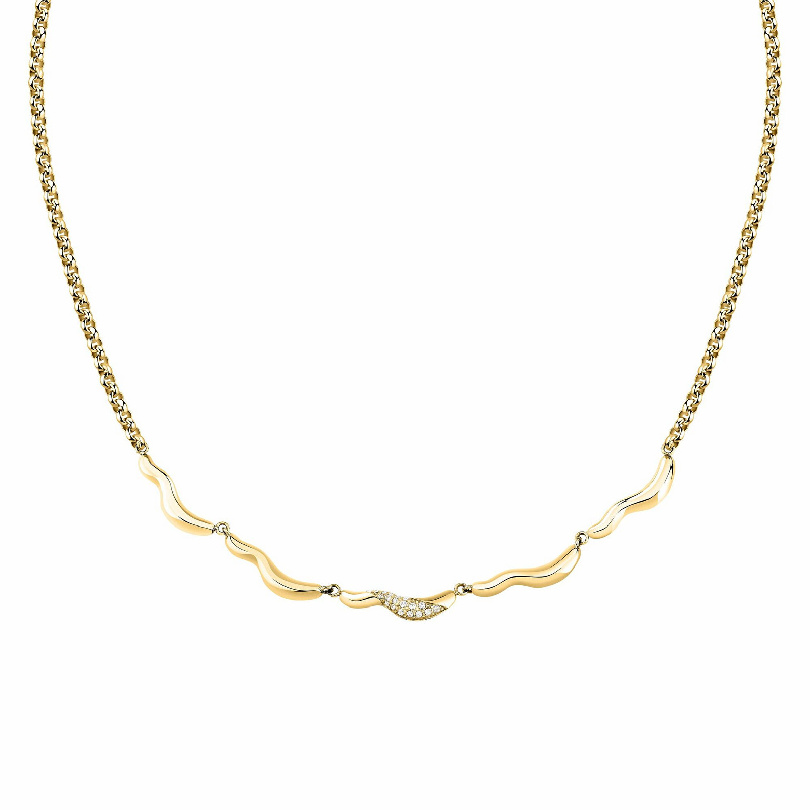 Morellato Elegantní pozlacený náhrdelník s krystaly Design SAYP01