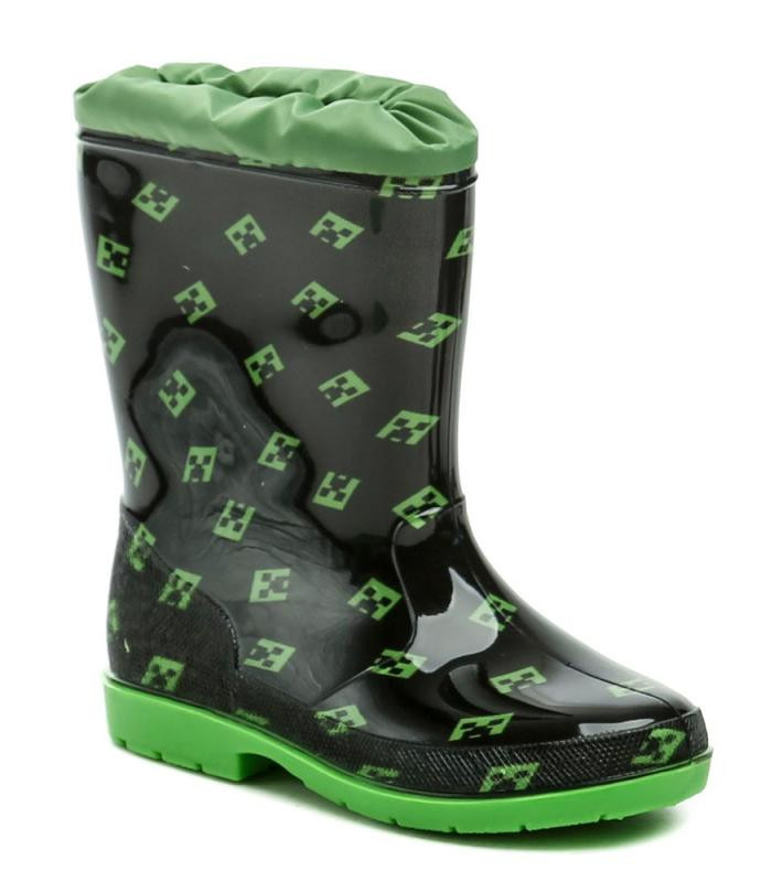 Wojtylko 2G5075C černo zelené dětské gumáky Minecraft
