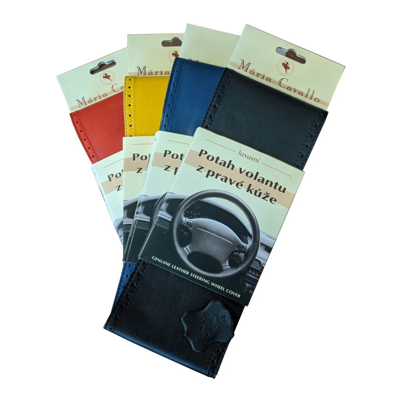 Kožený potah volantu (velikost A, tmavě zelený)