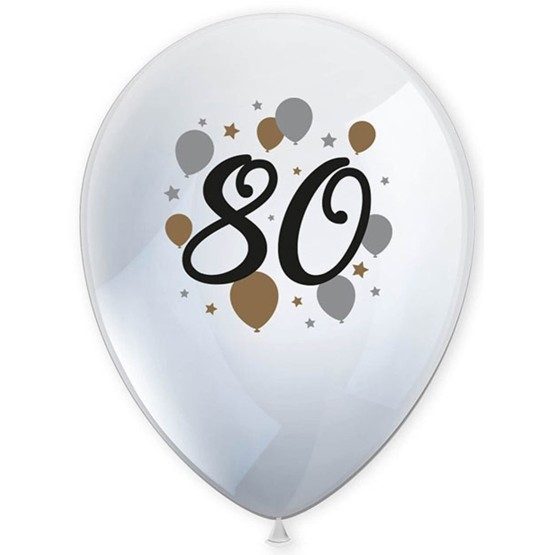 Balónky latexové 80. narozeniny 6 ks