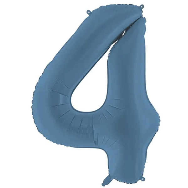 Balónek fóliový číslo 4 námořnicky modrá 86 cm