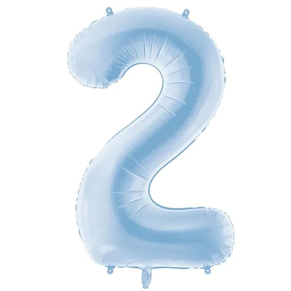 Balónek fóliový číslo 2 mlhavě modrá 86 cm