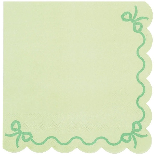 Ubrousky papírové s volánky zelené 33x33 cm 20 ks