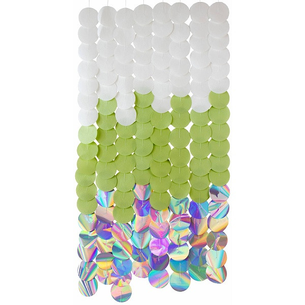 Závěsné pozadí kolečka bílá/zelená 80x170 cm