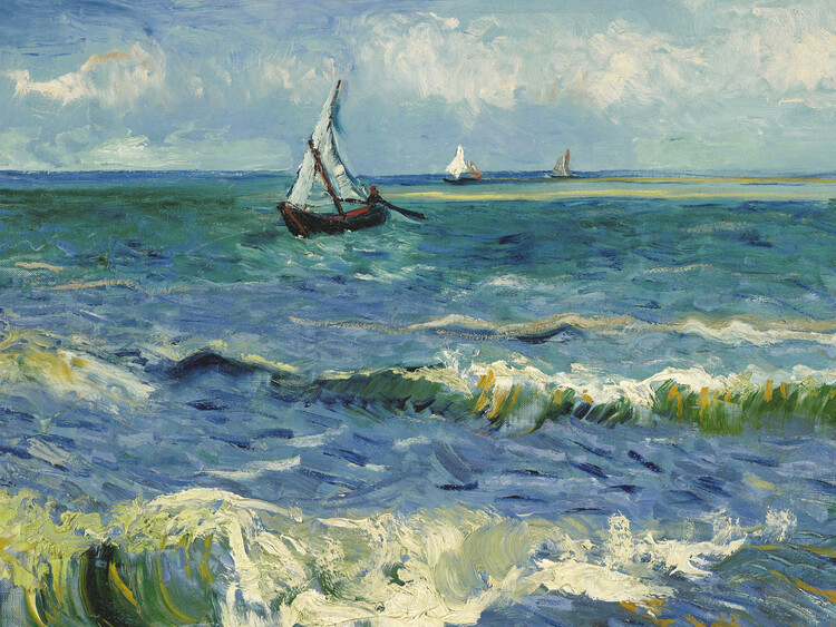 Vincent van Gogh Obrazová reprodukce The sea at Saintes-Maries-de-la-Mer, Vincent van Gogh, 40 × 30 cm