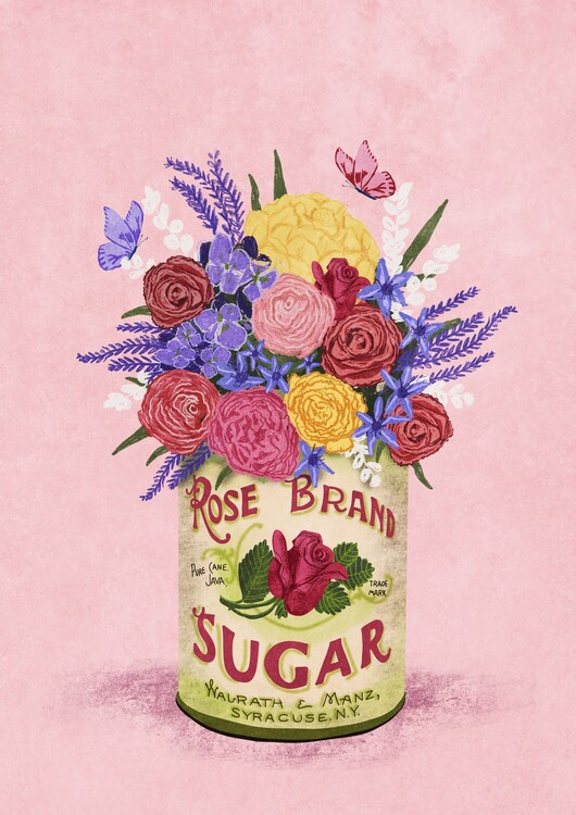 Raissa Oltmanns Ilustrace Flowers In a vintage Can, Raissa Oltmanns, 30 × 40 cm