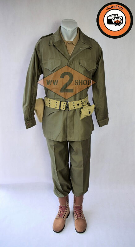 US základní set pěšáka, řidiče- M43, velikost blůzy velikost 38, velikost kalhot M43 velikost 30, velikost košile M37 velikost L