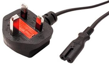 Kabel síťový UK, BS1363 (typ G) - IEC320 C7, 1,8m, černý