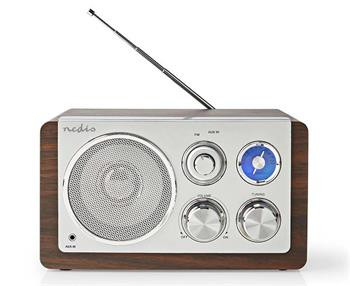 Nedis RDFM5110BN retro FM radiopřijímač, hnědý